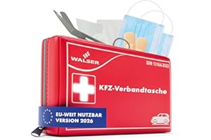 ‎WALSER WALSER Erste Hilfe Set Auto 2026, Verbandskasten Auto Auszeichnung Sehr Gut*, KFZ Verbandskasten 2026 europaweit nutzbar Erste Hilfe Kasten, KFZ Verbandstasche, Erste-Hilfe-Set Verbandkasten DIN 13164