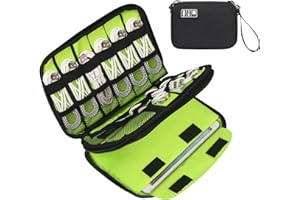 FYY organizer cavi,organizer cavi da viaggio,borsa accessori elettronici,borsa piccola accessori,Doppio strato organizer per borsa elettronica,custodia per cavi organizer per cavi Borsa-Nero