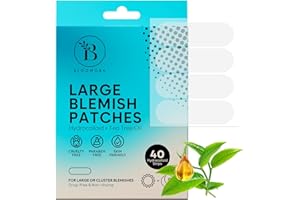 BLOOMORA Große Pickel Patch – Pimple Patches für Gesicht & Körper, Hydrokolloid Pflaster mit Teebaumöl, Pflaster Groß für Unreinheiten, Anti Pickel Behandlung (40 Stück)