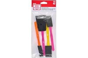 Mod Podge Set di 4 pennelli in Schiuma, Giallo, Arancione, Rosa