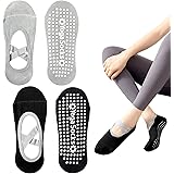 VEKXAR 2 Paia Calzini da Yoga per Donna Antiscivolo Pilates con Impugnatura con Cinturino Incrociato Allenamento di Danza Ese