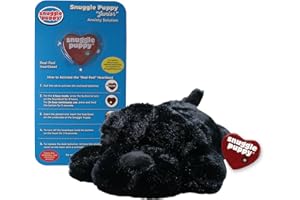 SMARTPETLOVE Snuggle Puppy Junior - Heartbeat Behavioral Aid Puppy Toy – Puppy Heartbeat Toy Sleep Aid (Black)