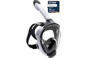 CRESSI Java Full Face Mask - Masque Intégral de Snorkeling, Lentille Anti Buée Ultra Claire, 100% Silicone, Tuba Sec avec Soupapes de Sécurité
