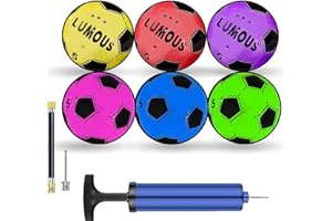 SHARRLA 6 PCS of Plastic Football (Deflated) 8.5" PVC Ball Adjustable Inflatable Lightweight Ball for Indoor Outdoor Play Beach, Home, Birthday, School (6X Football)