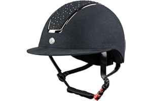 HORZE Casque d'équitation Solara - VG1 - Casque d'équitation - Système de Cadran réglable - Exclusif et Attrayant - Noir, Marine - Toutes Les Tailles