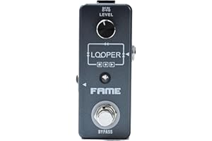 Fame Looper Effektgerät für Gitarren, Kompakter Loop Recorder, 10 Minuten Aufnahmezeit, Unbegrenzte Overdubs, Fußtaster-Bedienung, Top-Qualität, Ideal für Songwriting und Übungen
