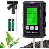Wigearss 6 in 1 Soil Meter, Soil Fertility Meter/Sunlight/Ambient Humidity/pH/Temperature, Multifunctional Soil Tester with B