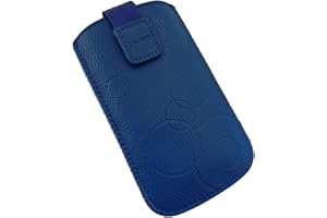 Handyschale24 Slim Case für simvalley XL-915 V2 Handytasche Blau Schutzhülle Tasche Cover Etui mit Klettverschluss