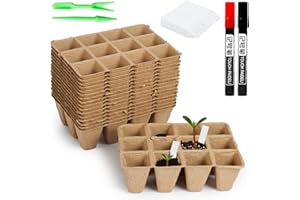 Chovbe 240 Cells Biodegradable Plant Pots - Seed Trays with Plant Labels, Seedling Pots for Seed Germination - Perfect for Transplanting & Seed Starting