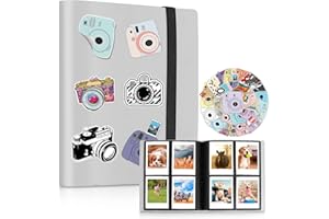 AMIMY Mini álbum de fotos de 160 bolsillos para fotos de 2 x 3 pulgadas, compatible con Fujifilm Instax Mini Film/Kpop (Gris)