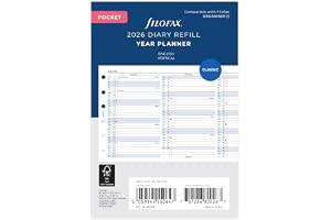 Filofax Pocket årsplan. vertikal (E)2026