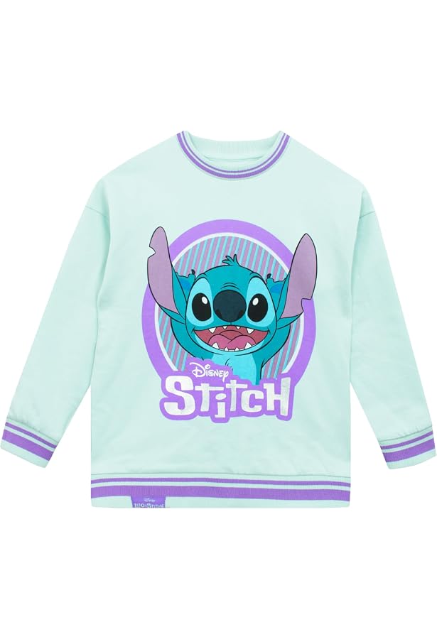 T-shirt Manches Longues Lilo Et Stitch Pour Fille - Tissu Doux - À L'effigie De Stitch Disney - Pour Saisons Fraîches - 12
