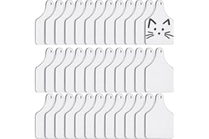 Zhengmy 50 Pieces Metal Cow Tag Blank Metal Stamping Blanks Aluminum Tiny Cattle Ear Tag with Hole for Handmade Number Dog Name ID Women Jewelry, 0.06 Inch Thick