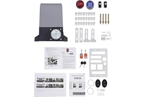 DCSYOG 750W Motor Puerta Corredera máx 1600 kg, Accionamiento Eléctrico De Puerta con 6M Riel, 2 Control Remoto y la función de cierre automático para Puerta de Jardín, Garaje
