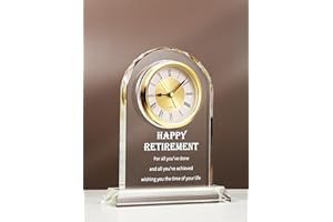 WinTaim Crystal Retirement Alarm Clock Gifts for Men Women, Happy Retirement Plaque for Coworkers, Boss, Going Away Gift for Retired Friends, Farewell Goodbye Presents for Doctors Nurses Teacher