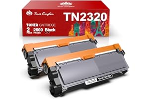 Toner Kingdom TN2320 TN-2320 Toner Compatible para Brother TN2320 TN2310 Toner para Brother MFC L2700DW MFC-L2700DN DCP-L2520DW DCP-L2500D HL-L2300D HL-L2340DW MFC-L2740DW MFC-L2720DW (2 Negro)