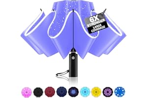 Trenovo Kompakt Reiseschirm - Automatik Sturmfest Regenschirm für Regen, Winddicht Taschenschirm mit 10 Rippen, Regenschirm mit Umgekehrter Faltung Damen und Herren