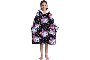 Alsehser Pull Plaid Femme Homme, Adultes/Enfants Sweat à Capuche Chaude, Poncho Polaire Oversize Pilou Pilou, Capuchon Sherpa Peluche à Manches TV