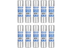 DIHOOL Fusibile PV 10A DC 1000V 10x38 20kA Ad Alta Tensione Sottile Forte per Applicazioni Fotovoltaiche Solari (Confezione da 10)