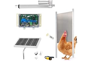 DCHOUSE Kolektor słoneczny 10 W, zasuwa klapa kurnika, automatyczny czujnik światła, automatyczne drzwi dla kurników, otwieranie drzwi do kurnika, klapa drobiu