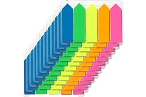 ‎KIFZM KIFZM 6000 Stück Pfeil Index Marker, 48 Sets in 5 Farben,wiederverwendbare Haftfahnen, einfache Index-Tabs, Haftnotizen,Seitenmarker Zum Hervorheben von Informationen in Verträgen,Büchern oder Akten