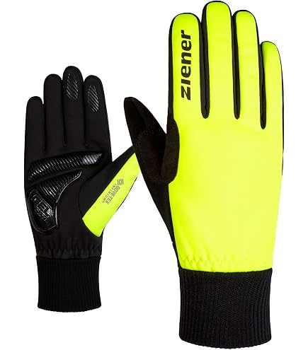Roeckl Villach 2 Guanti Invernali Da Ciclismo Lunghi - Uomo, Nero/Giallo, Taglia 9 - Isolamento PrimaLoft Gold, Palmo Roeck-Grip, Touch Screen, Antivento Gore-Tex
