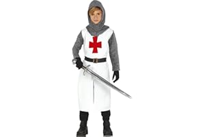 Fiestas Guirca Disfraz de Caballero templario para niño de 7 a 9 años