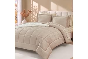 AMBERSPACE Lyxiga queen size täckeset, 7 delar, flanell sammet täcke set drottning 7 delar, mjuk varm plysch täcke säng i en väska drottning 228 cm x 228 cm (ljus brungrå, drottning)