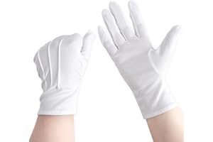 OUSSEE 3 Paare Weiße Handschuhe Herren Damen Etikette Nylon-Handschuhe für Erwachsene Party Karneval Fasching Kleidung Schmuck Foto Handhabung Ehrengarde Verkehrspolizei Honor Guard Parade Kostüm Zubehör