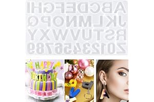 YINGBIAO Upgraded Letters Alphabet &Numbers Silicone Mould,3D Casting Resin kits,Women's Earring Molds Jewelry Pendant Making Mold Letter Keyring Moulds for Resin Crafting Wedding Baby Shower Birthday Gift