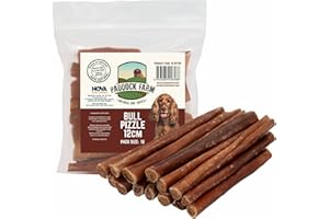 Nova Dog Chews 100% Natural Bull Pizzle Dog Chews - 12cm (10 Pack) | Bully Sticks for Dogs and Puppies - British Made Long lasting Beef Dental Chews - Grain-Free, Gluten-Free, Rawhide Free Dog Treats