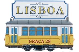 WEDARE MAGNET SOUVENIR Imán de nevera 3D Lisboa Portugal GRACA para tranvía y nevera, souvenirs turísticos hechos a mano de resina, pegatinas magnéticas para decoración del hogar, cocina, regalo de viaje