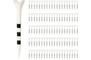 Amazon Basics Golf Tees with Height Marker System- Recycled Plastic Tees with 4-Prong Head - Golf Course Accessories - White - 100 Pack