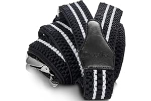 Decalen Bretelles Homme Larges Réglable Élastique Extra Fort 3 Clips en forme Y