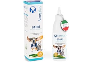 Aloeplus Otorì Detergente Orecchie Cane 125ml - per Pulizia Orecchie Cane e Gatti, 100% Naturale Aloe Arborescens BIO, Tea Tree Oil, Azione Emolliente e Lenitiva Contro Prurito Cane e Infiammazioni