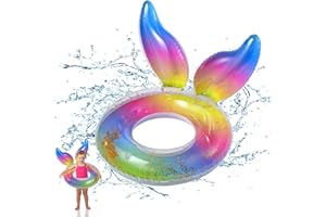 Puddry Aufblasbarer Pool Schwimmring Kinder Erwachsene, Meerjungfrau Schwimmreifen Erwachsene Luftmatratze Pool Spielzeug Kinder, Aufblasbare Pools Schwimmringe für Pool Strand Party WasserSpielzeug