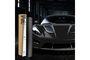 FINEST FOLIA 3M 2080 Film de wrapping de voiture - 30 x 152 cm - Film autocollant pour voiture, moto, bateau - 3D - Avec canaux d'air - Pour le film (M12 noir mat)