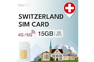 travSIM Prepaid SIM Card Switzerland | 15GB Data SIM - 30 Jours d'abonnement | La Carte SIM Suisse Offre Un accès Internet pour Google, Facebook, Whatsapp, Instagram et Plus Encore.
