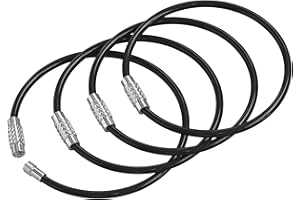 Silipac Grand porte-clés câble fil voiture porte-clefs boucle porte-étiquettes robuste reliure mousqueton porte-anneaux en acier inoxydable durable organiser