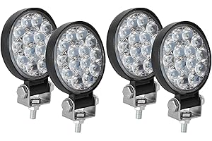 CICMOD 4 Pzs Fari Lavoro LED, 3'' 12V 24V 42W 6000lm Faretti LED Auto IP67 Impermeabile per off-Road Rotondo