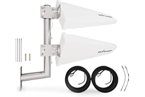 4G 5G Outdoor Antenne LTE MIMO 2x2 Richtantenne mit 15dBi hoher Verstärkung SMA/TS9 Außenantenne 698-3800MHz verbessert die drahtlose Konnektivität für Signalverstärker, Router und Modems