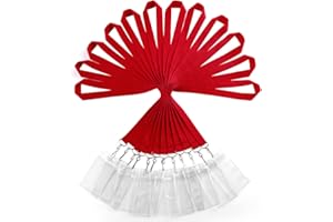 WEZEBEL 12 Pack Lanyard with ID Card Holder, Durable Rainbow Neck Lanyards Straps with Clear Waterproof Holders in Bulk, Red