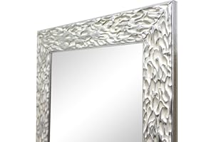 LA FABRICA DEL CUADRO Espejo de Pared, Fabricado en España | Varios Tamaños y Colores | Ideal para Salón, Recibidor, Vestidor, Dormitorio y Baño. | (1038 Plata, 65x165 cm)