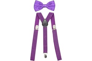 SUNTRADE Hosenträger für Herren und Damen, elastisch, Y-Form, verstellbar, mit Clips und Fliege Gr. Einheitsgröße