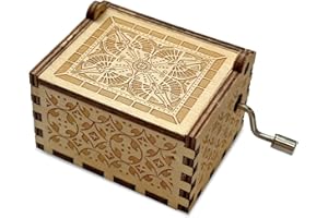 Meloditrunk Caja de Música de Madera de Howl's Moving Castle, Mini Cajas de Música de Manivela para Fans del Anime, Antigua Artesanía de Decoración del hogar para niños Regalos para Familiare y Amigo