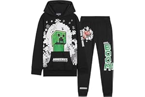 Minecraft Conjunto Chándal Niño - Sudadera con Capucha y Pantalones Niños