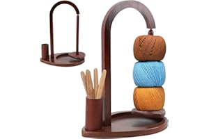 Lvjkes Porta Fili Cucito, Portagomitolo Lana, Supporto per Lana Magnetico di Legno Multifunzione Girevole a 360°, per progetti di Cucito Artigianali Come Uncinetto e Lavoro Maglia (Arco)