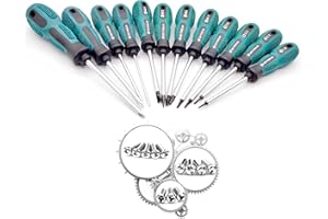 LiRiQi Jeu de 12 tournevis, Tournevis de formes spéciales. types spéciaux. Adapté à tous types de vis spécifiques : triangle (▲), en forme de U (━ ━), en forme de Y (ㄚ). magnétique, Tri/Wing Tri/Point