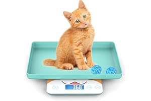 ICARE-PET Báscula de peso digital para gatitos para mascotas nuevas, monitor de peso de gatitos y cachorros en gramos, capacidad en 15 kg, precisión en ± 1 gramo (Robin-egg Blue)