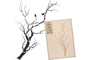 NAKLEO Stencil di Fiori per Pittura 43x64cm, Floreale Ramo Uccello Modello per Pareti Grandi Dimensioni, Plastica e Riutilizzabile Fai Da Te Artigianato Decorazioni Casa, Muro Legno Tessuto Mobili